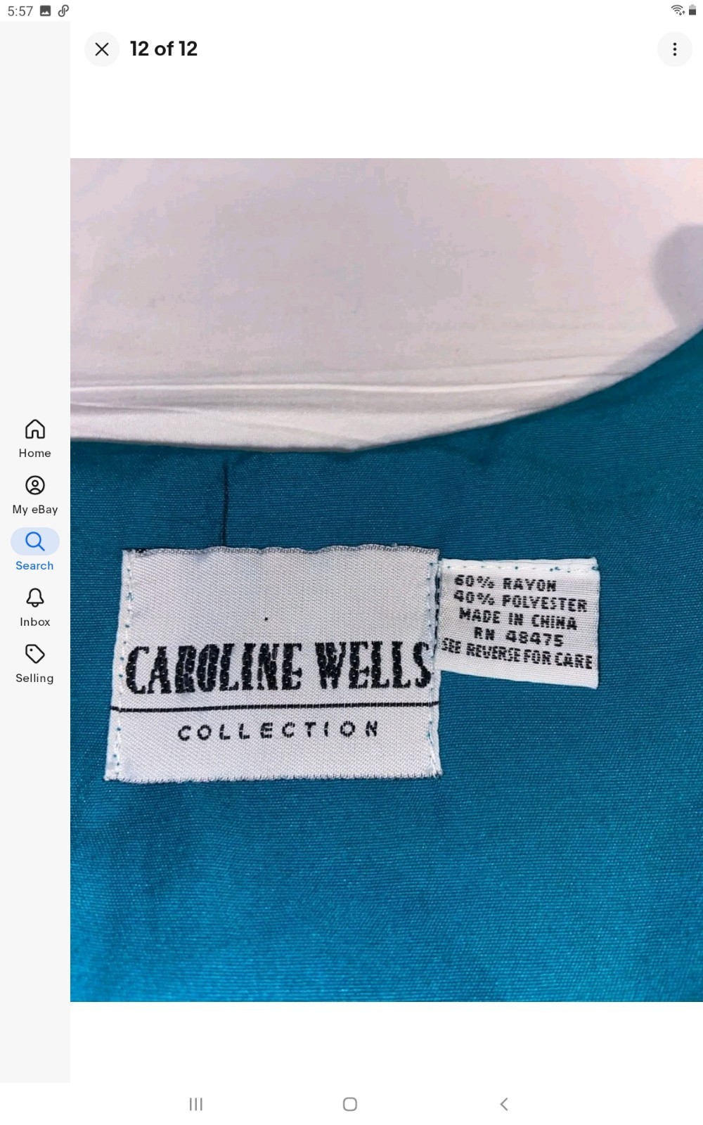 Vintage Teal Green Sunshine Button Up By Caroline Wells Womens L 1980S