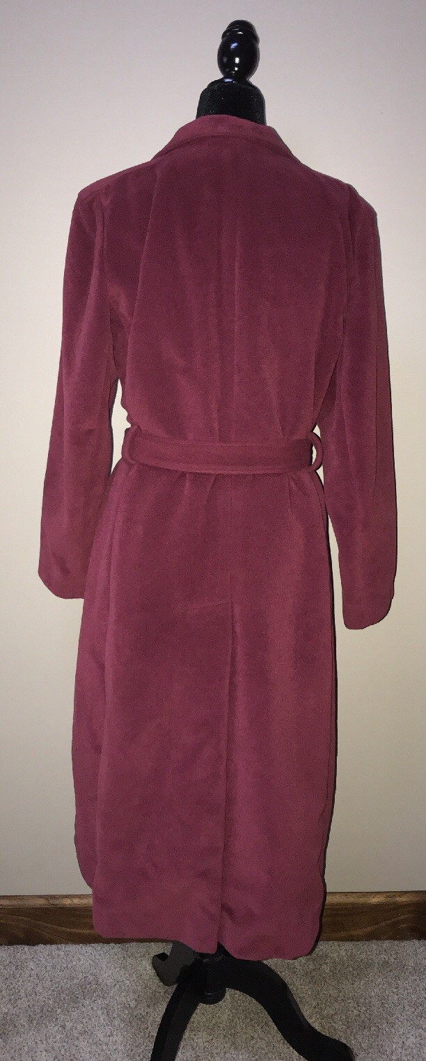 Vintage Nantucket Red Lorendale by BROMLEIGH double breasted lined velour coat.
