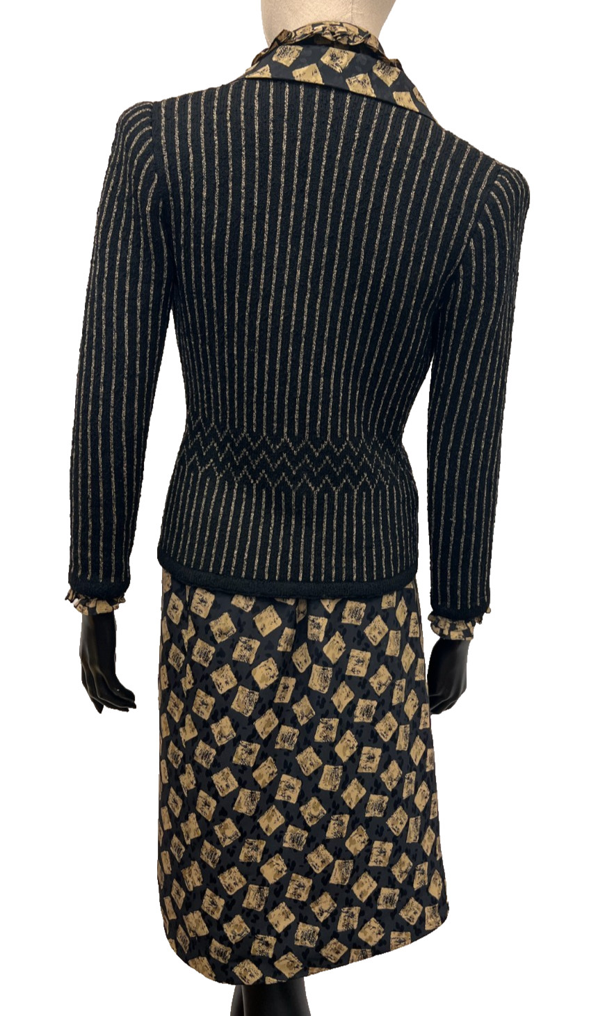 Vintage Adolfo 3-Piece Suit — Jacket, Silk Blouse & Skirt