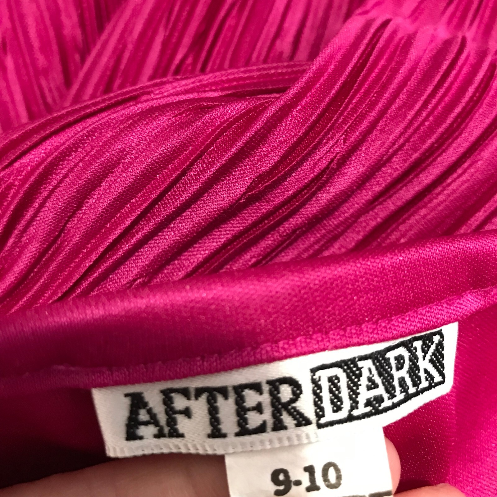 After Dark Vintage 80 s Dress Pink MEDIUM M 9-10 Long Sleeve Ruffle Crystal