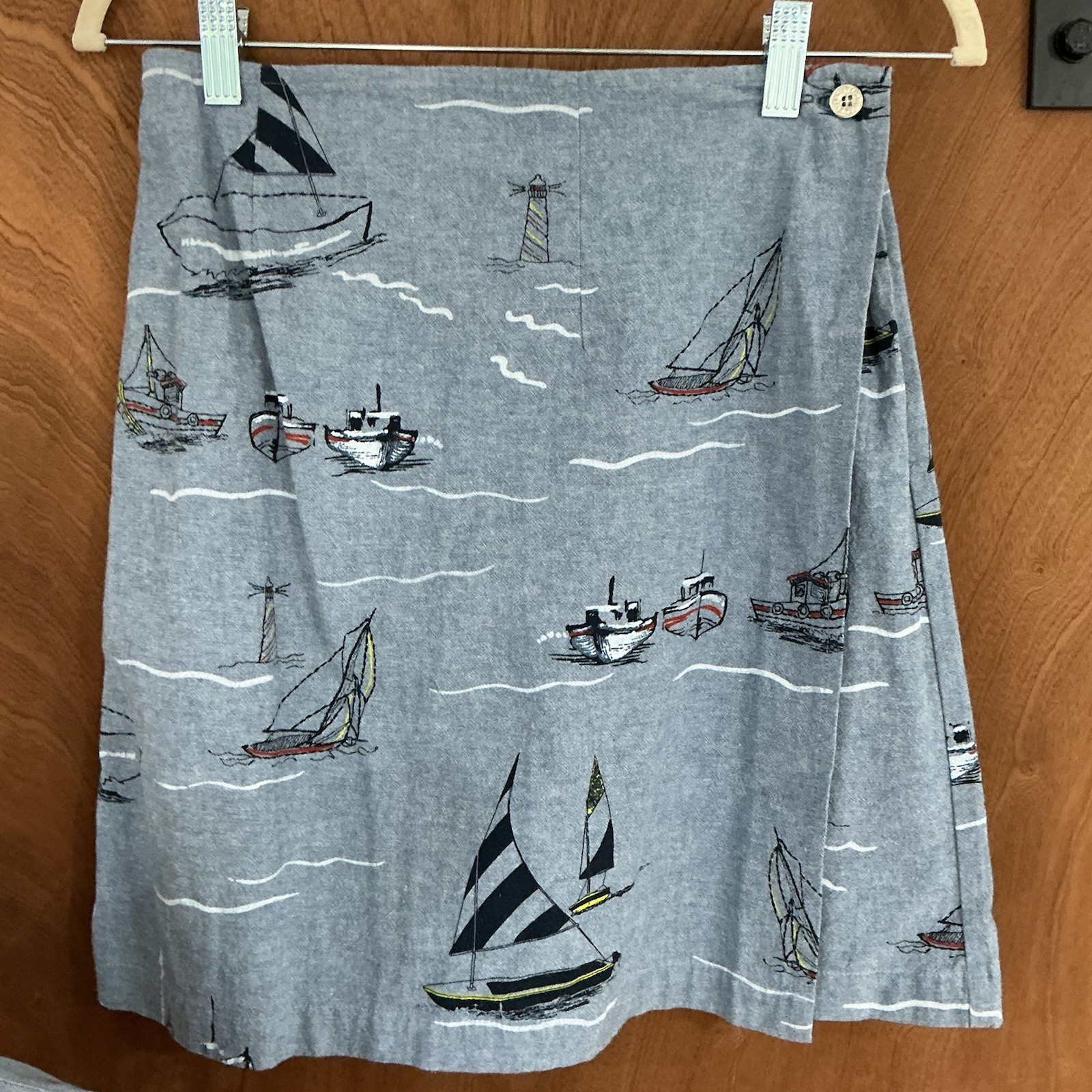 Vintage 2 Pc Matching Set Button Top & Skort Rare Cotton S Nautical 90s Coastal