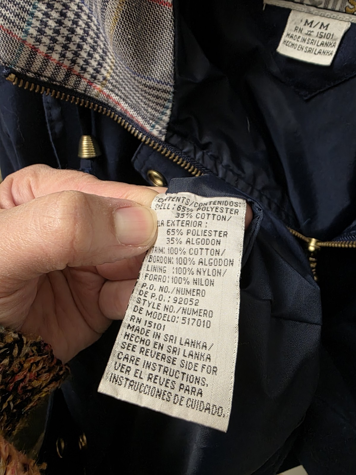 Vtg 90s Current Seen Jacket M Navy Plaid Hooded Gorpcore Dark Academia Utility