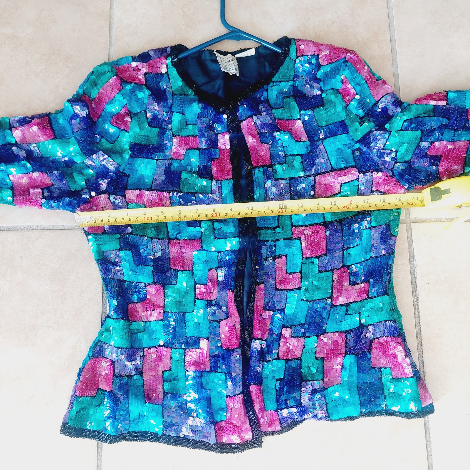 Stenay Vintage 80’s Sequined Embellished Silk Women’s XL Jacket Coctail Blazer