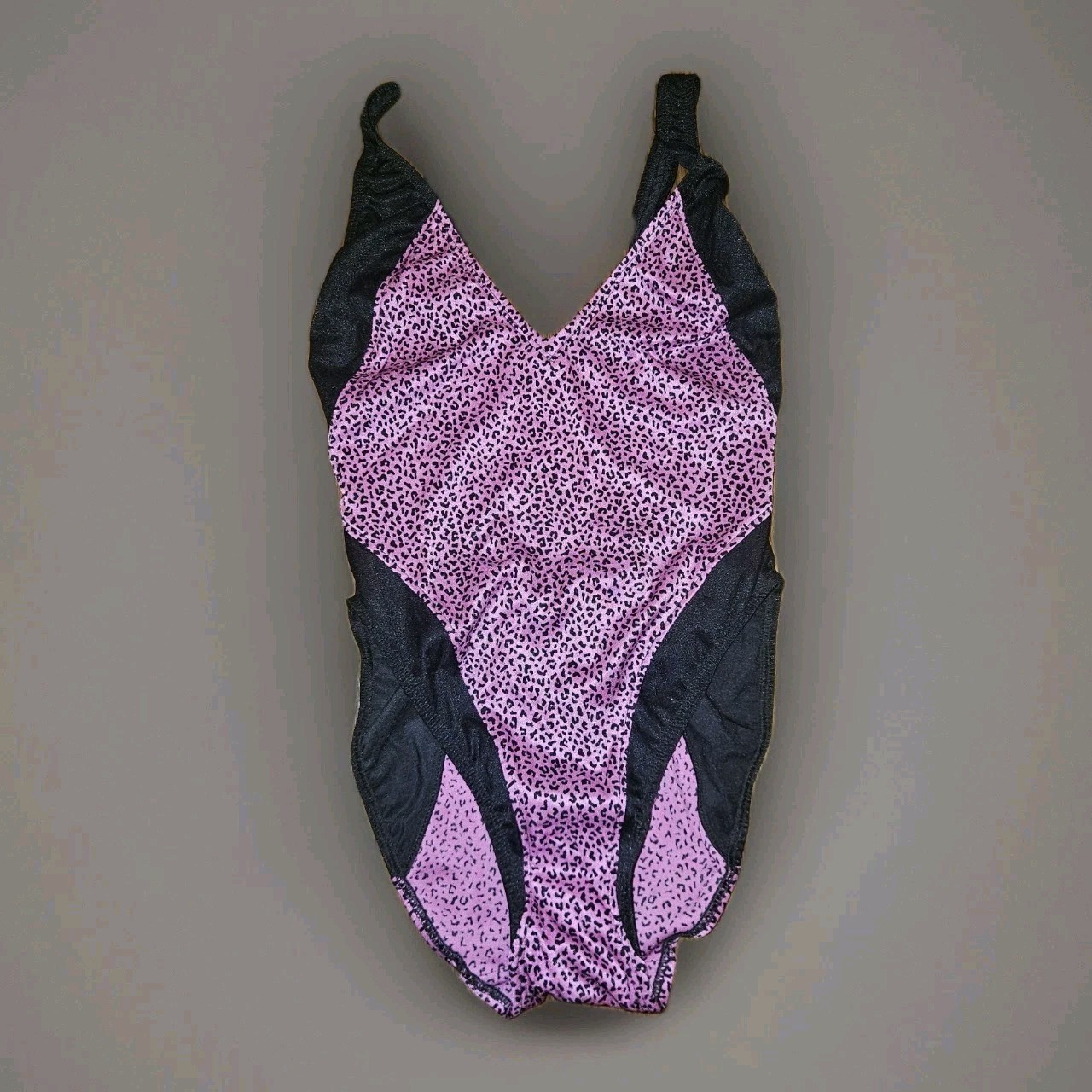 Vtg 80s Antorcha Pink Leopard Swimsuit Med Made In Spain High Cut One Piece Glam