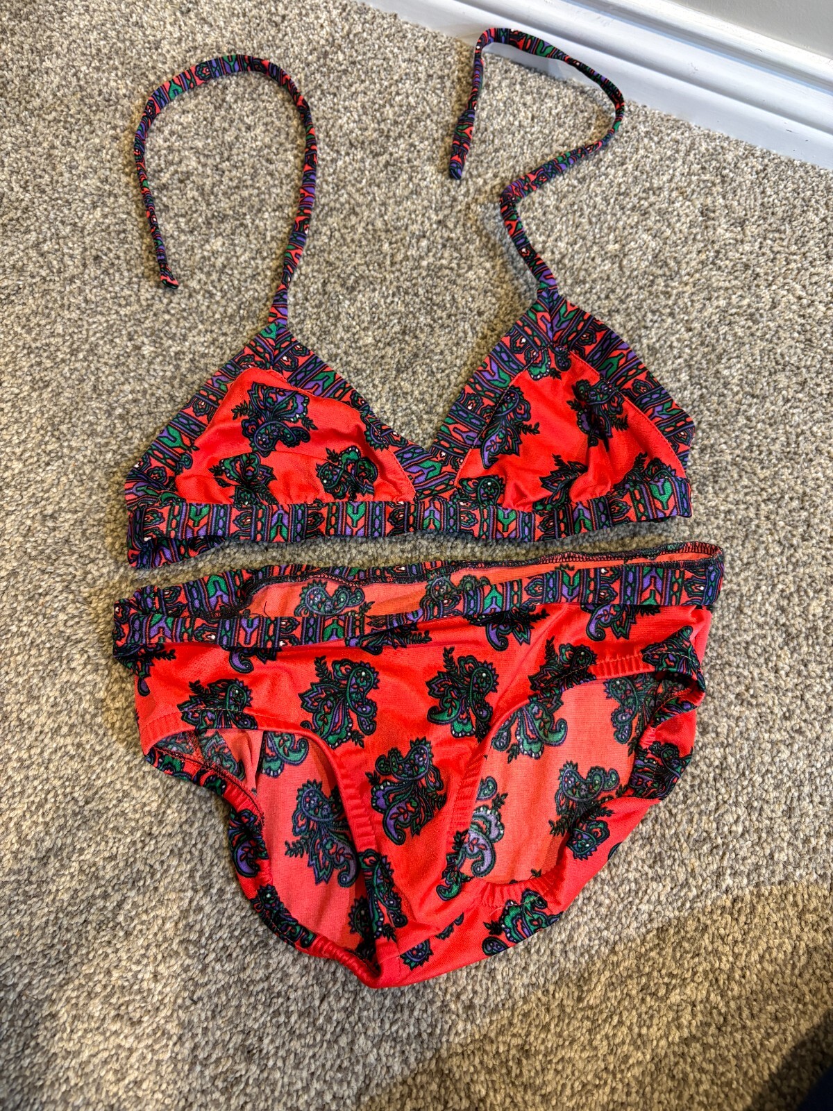 Vintage Rose Marie Reid Swimsuit 1970s 2 Piece Bikini Size X Small