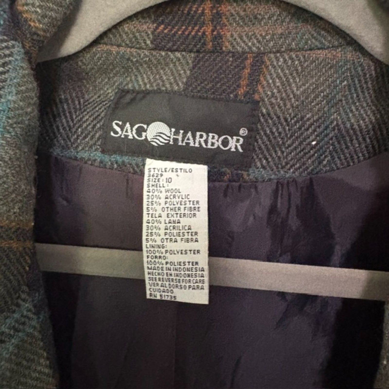 Vintage Sag Harbor Wool Blend Coat