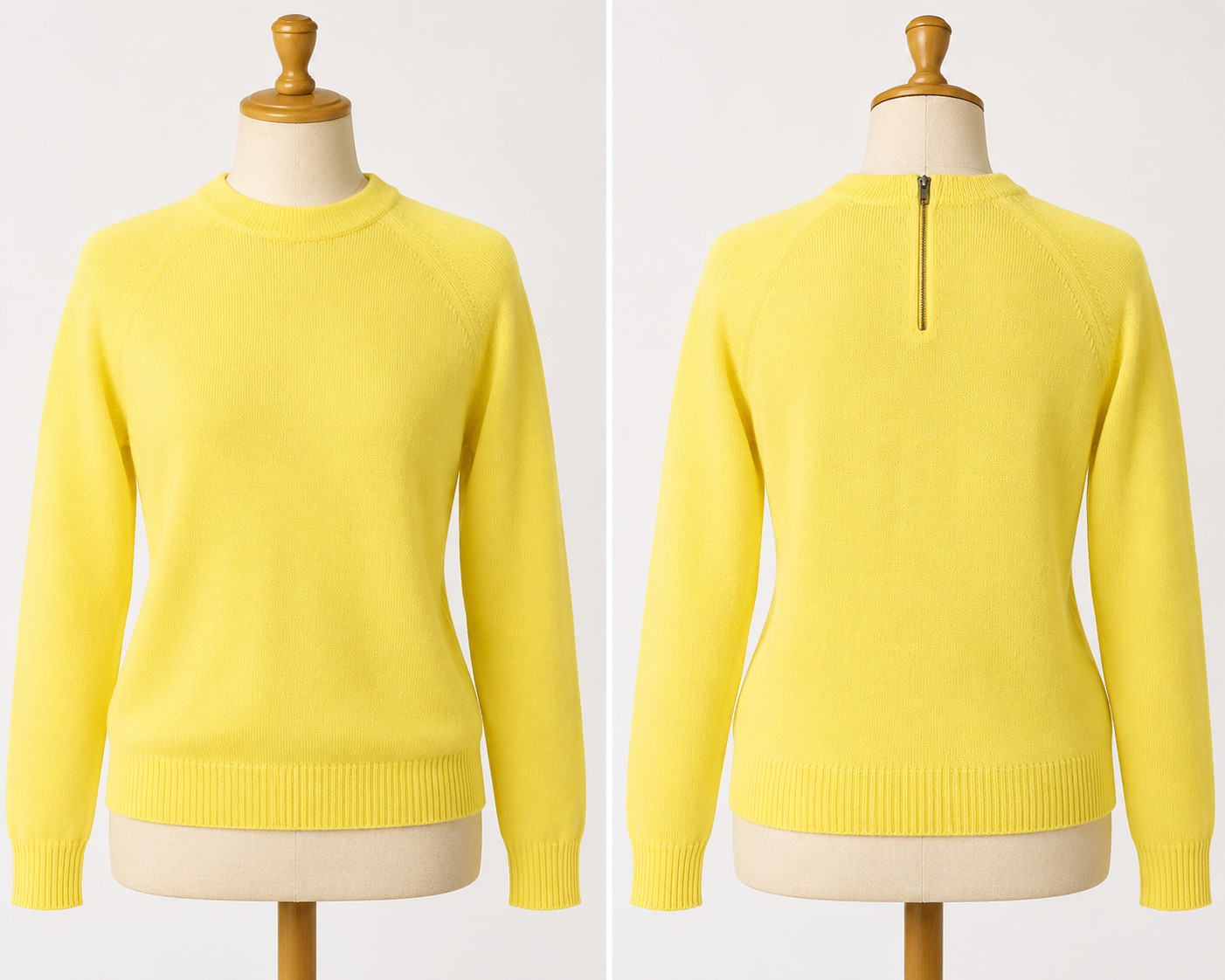 Women’s Yellow Sweater-Small (Tagged 38) Back Zipper-Lightweight Vintage 1970’s
