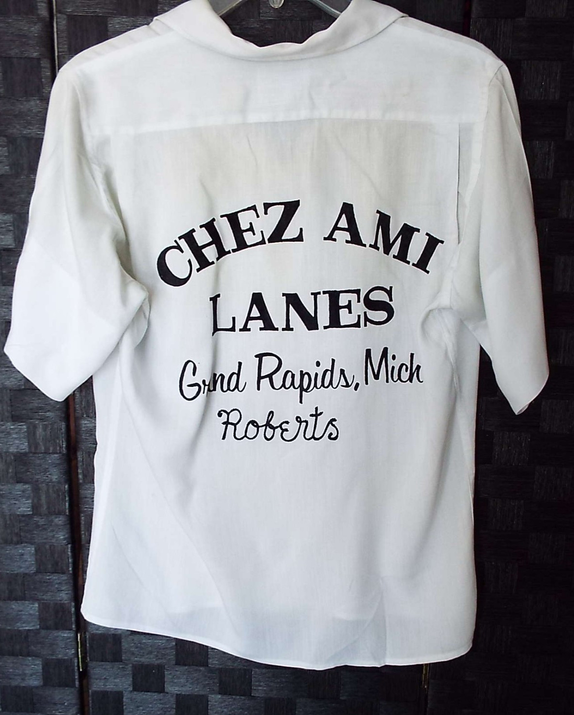 Vtg 60’s Women’s Bowling Shirt Crown Prince sz 36 White Chez Ami Lanes