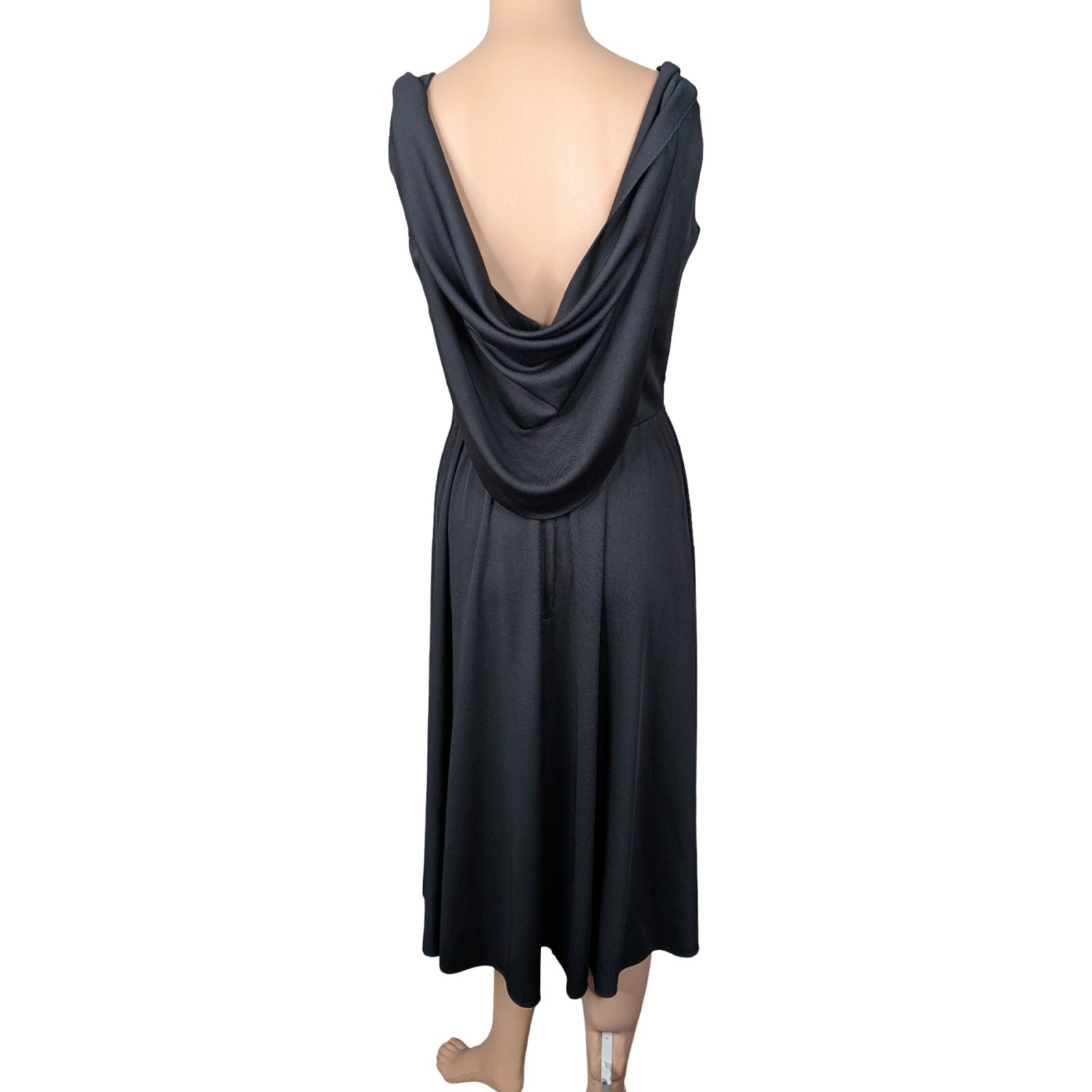 Vtg 50s Lilli Diamond California Capelet Dress Gown Black Rockabilly Pinup XS 0