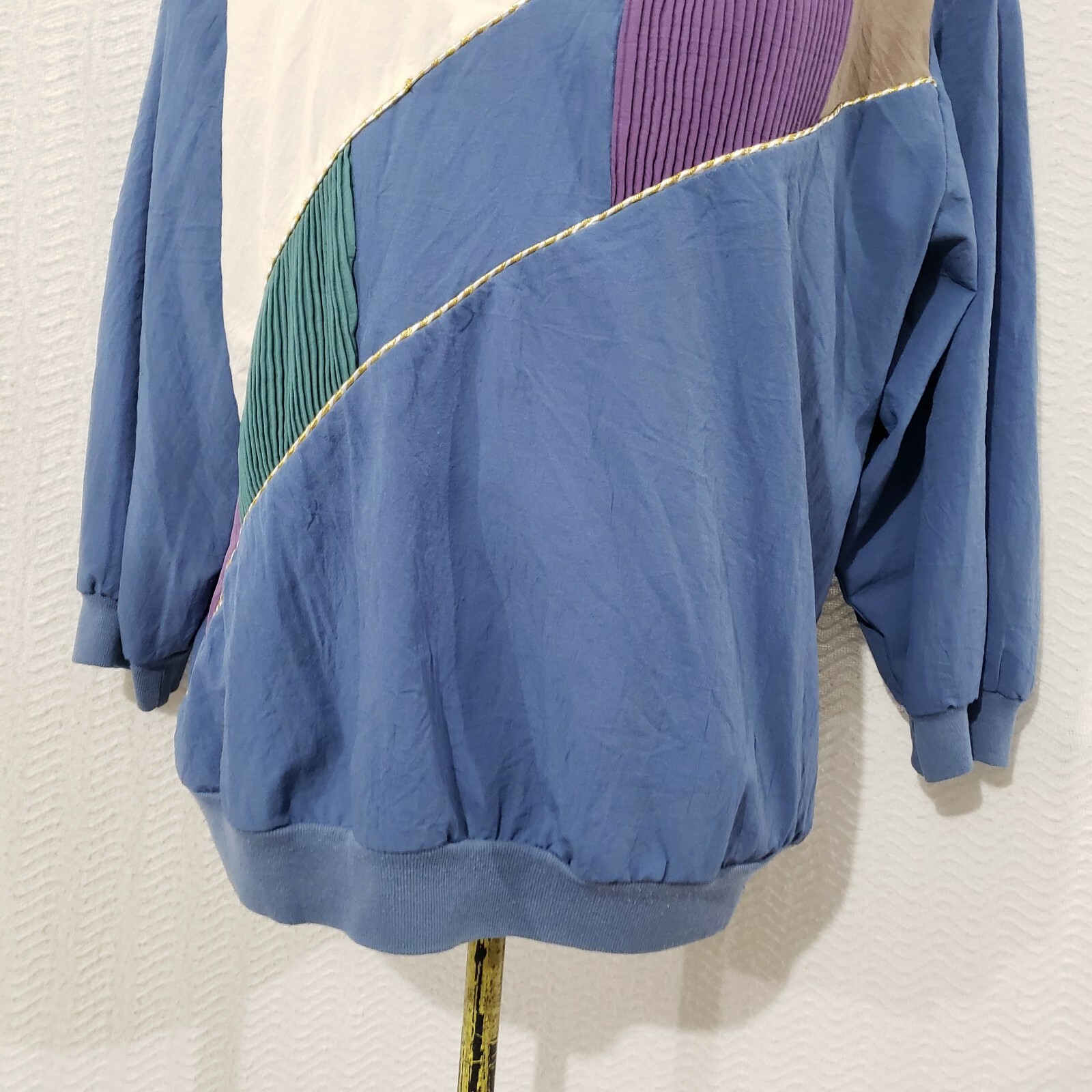 Vtg Teddi Blue Multicolor Pullover Top XL