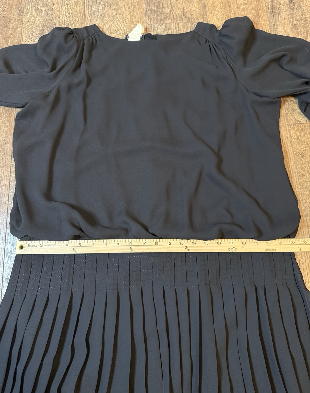 VTG Chez California Designed by Tandy Chiffon Drop Waist Pleated Dress Sz 20