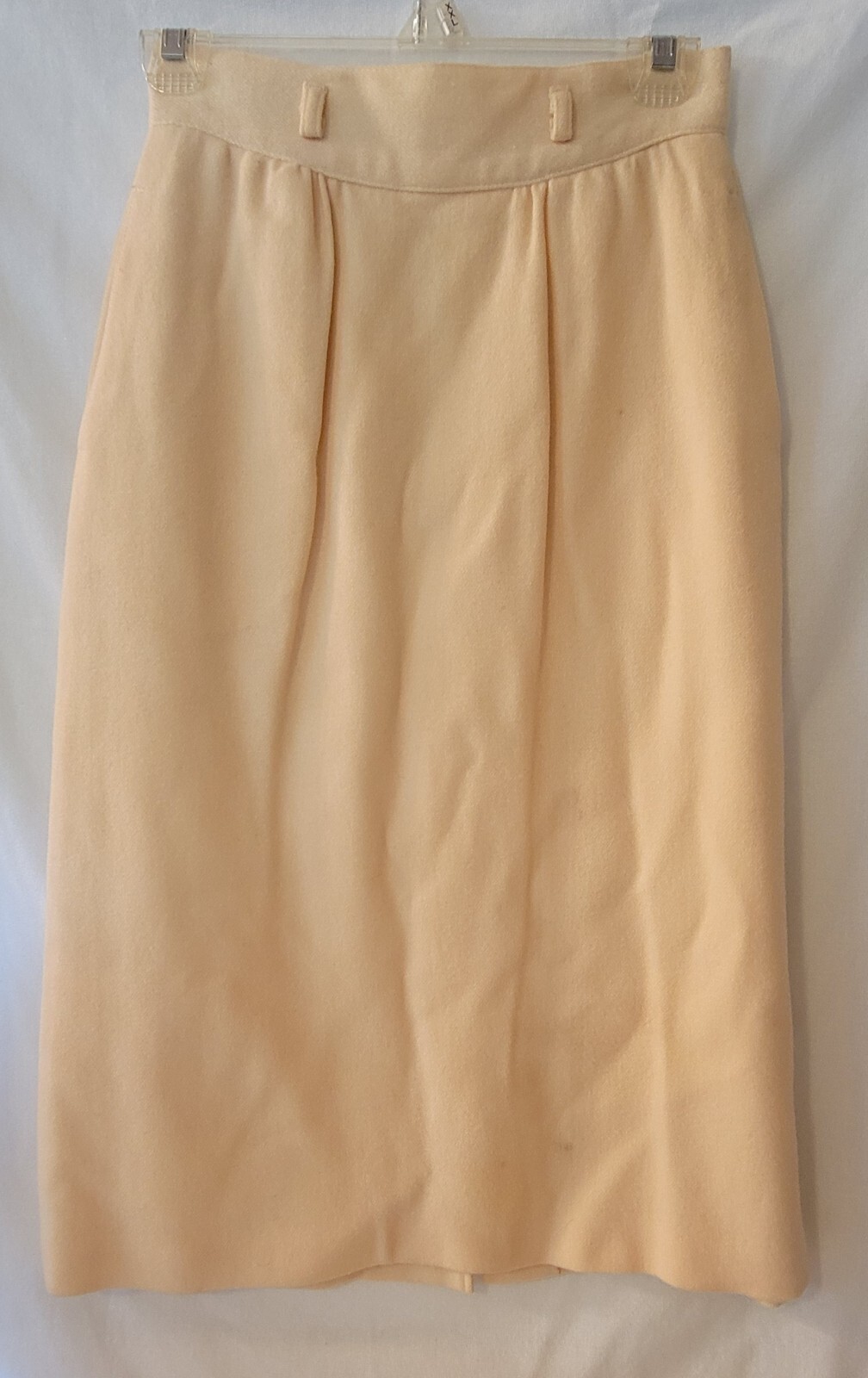 Vintage 1970s Cream/white Wool Panther Long/Pencil Skirt Size 7/8 Waist 22″