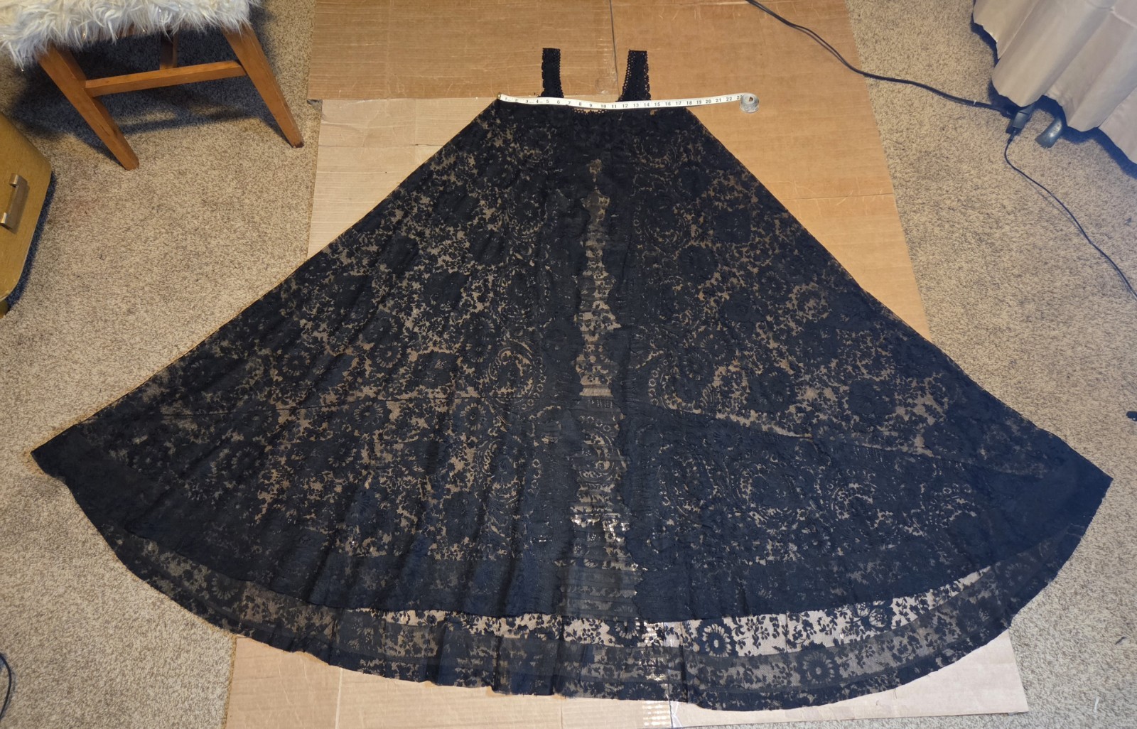 Exquisite Handmade Victorian Chantilly Nightgown/Negligee w/ Crochet Yoke