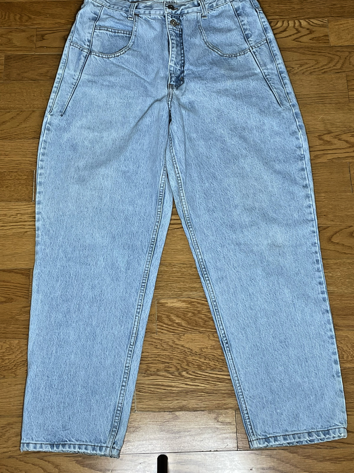 Guess 34×30 Actual 33×30 Mom High Waist Denim Taper Leg Y2K Double Button Jeans