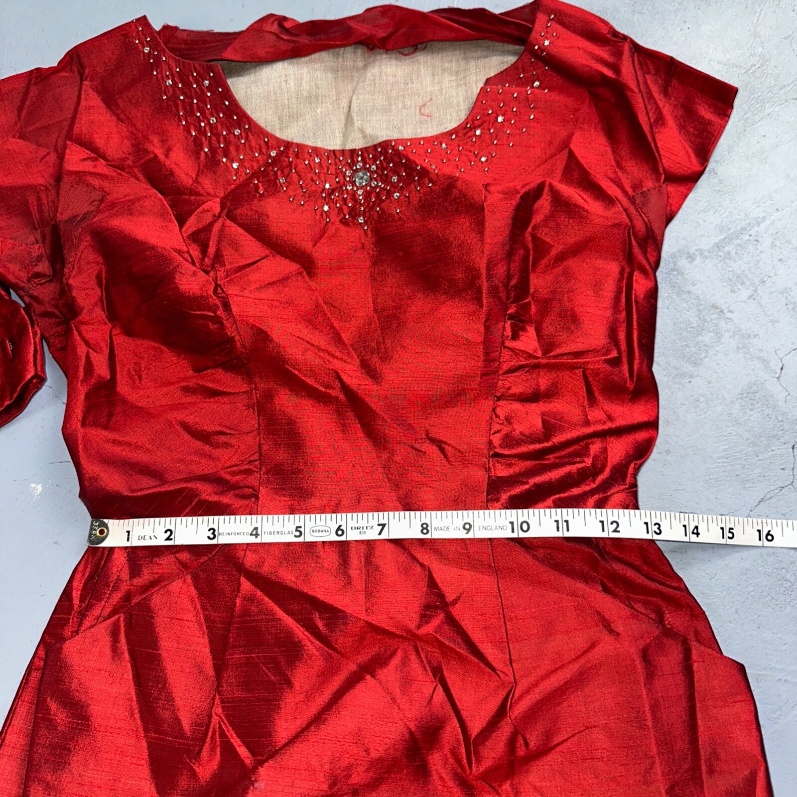Real Vintage 1940s Lorayne Original Long Red Top Button Down Dress Women’s 40s