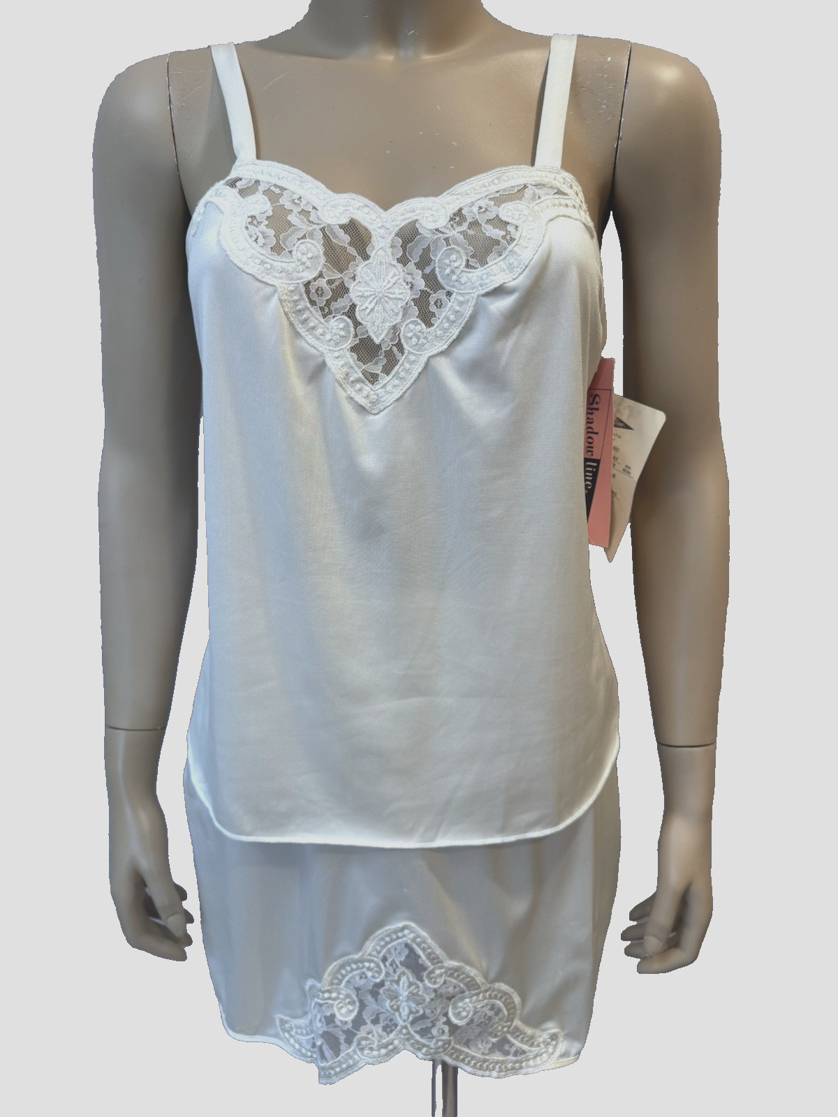 VTG Shadowline Cami Camisole Sz 34 & Half Slip Set Lingerie w/Tags, Lace, 90’s