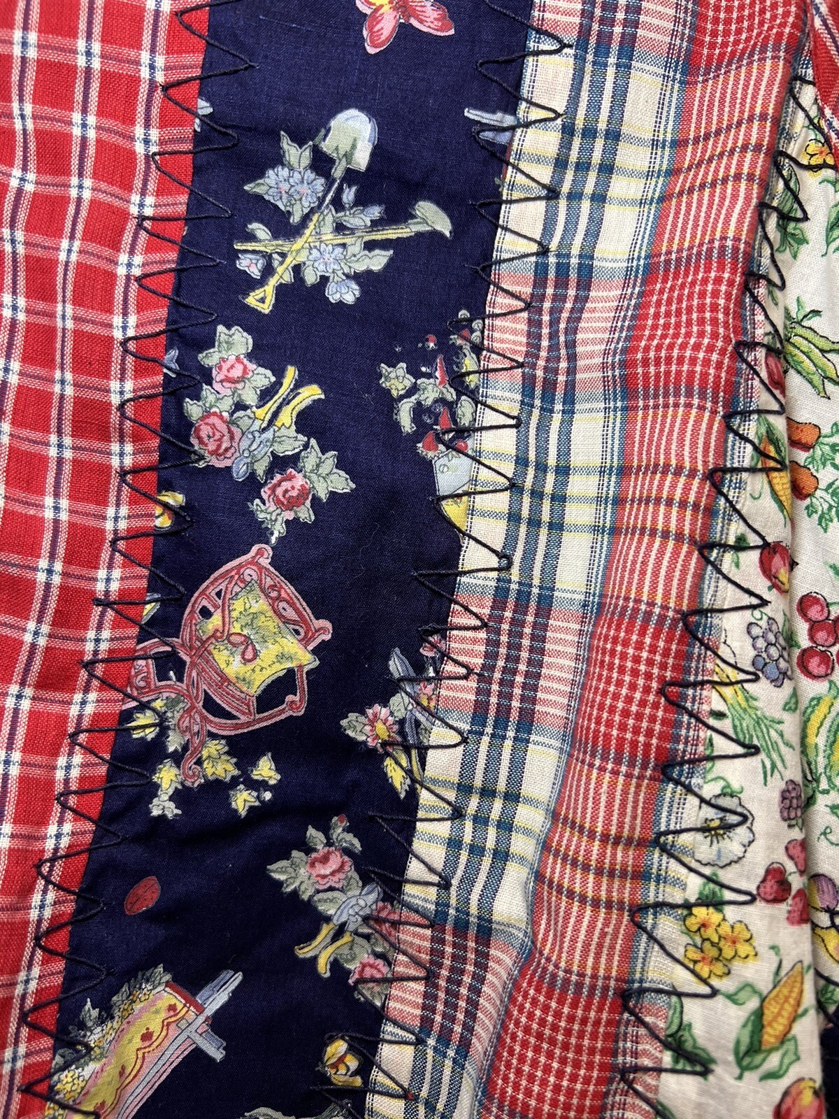 Vintage Casey & Max 90s Y2K Granny Core Cotton Patchwork Vest Garden Sz Large