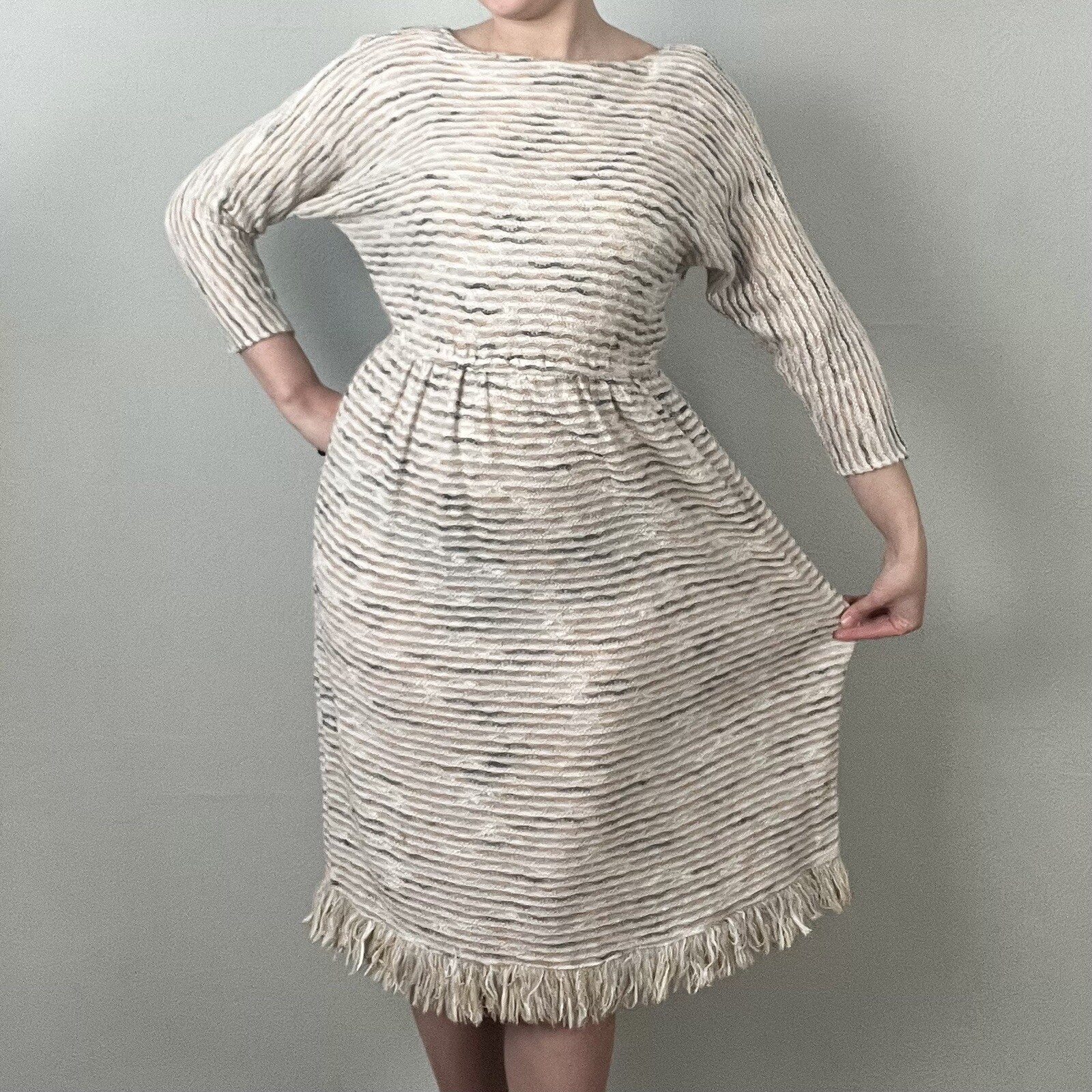Vintage Items California 80s Fringe Dress Size S Or M