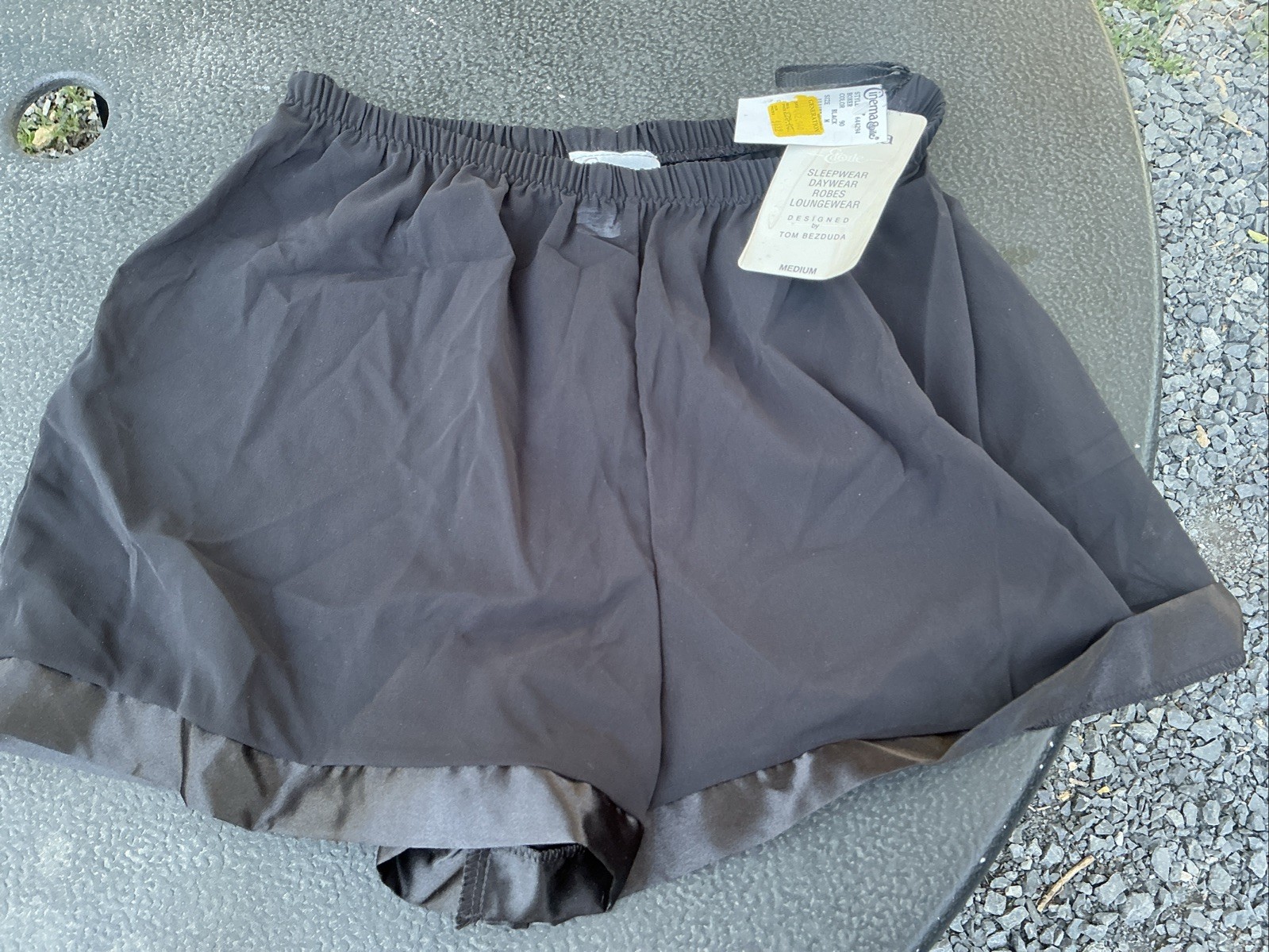 Cinema Etoile Tom Bezduda Sheer Black Lounge/Sleep Shorts Sz M NOS NWT A41