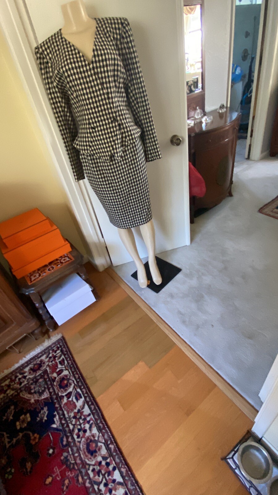 Ungaro Parallele Womens 1970s 1980s Vintage Black/white Double Breasted Suit