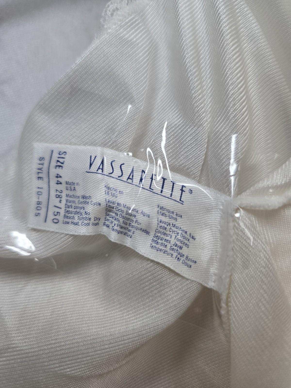 Vassarette Vintage White Nylon Slip 44 46 42