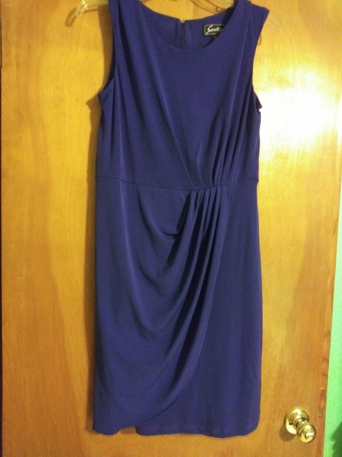 Vintage Sweet 90’s Dark Purple Stretchy Dress Polyester Spandex Size 6