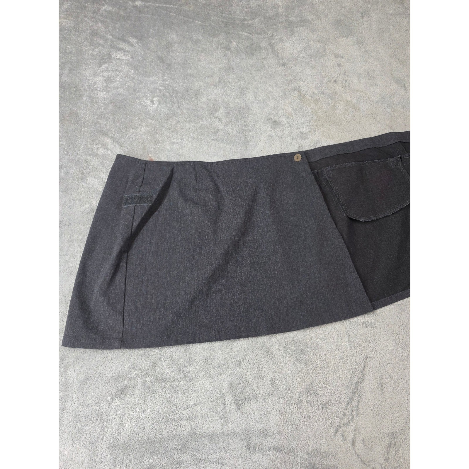 Vintage 90s/Y2K Express World Brand Wrap Skirt Gray Office Siren Aesthetic 7/8