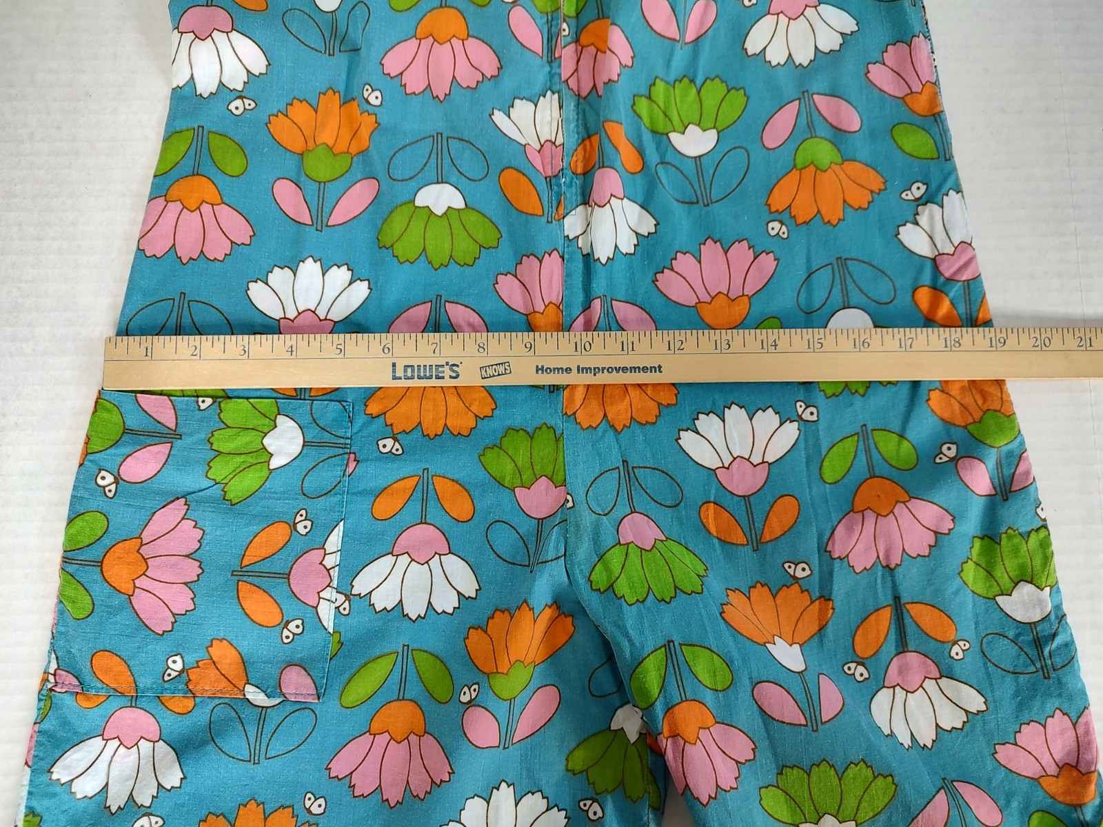 Vintage 60s/70s Handmade? Short Romper Womens Sz Med Zip Front Mod Floral Print