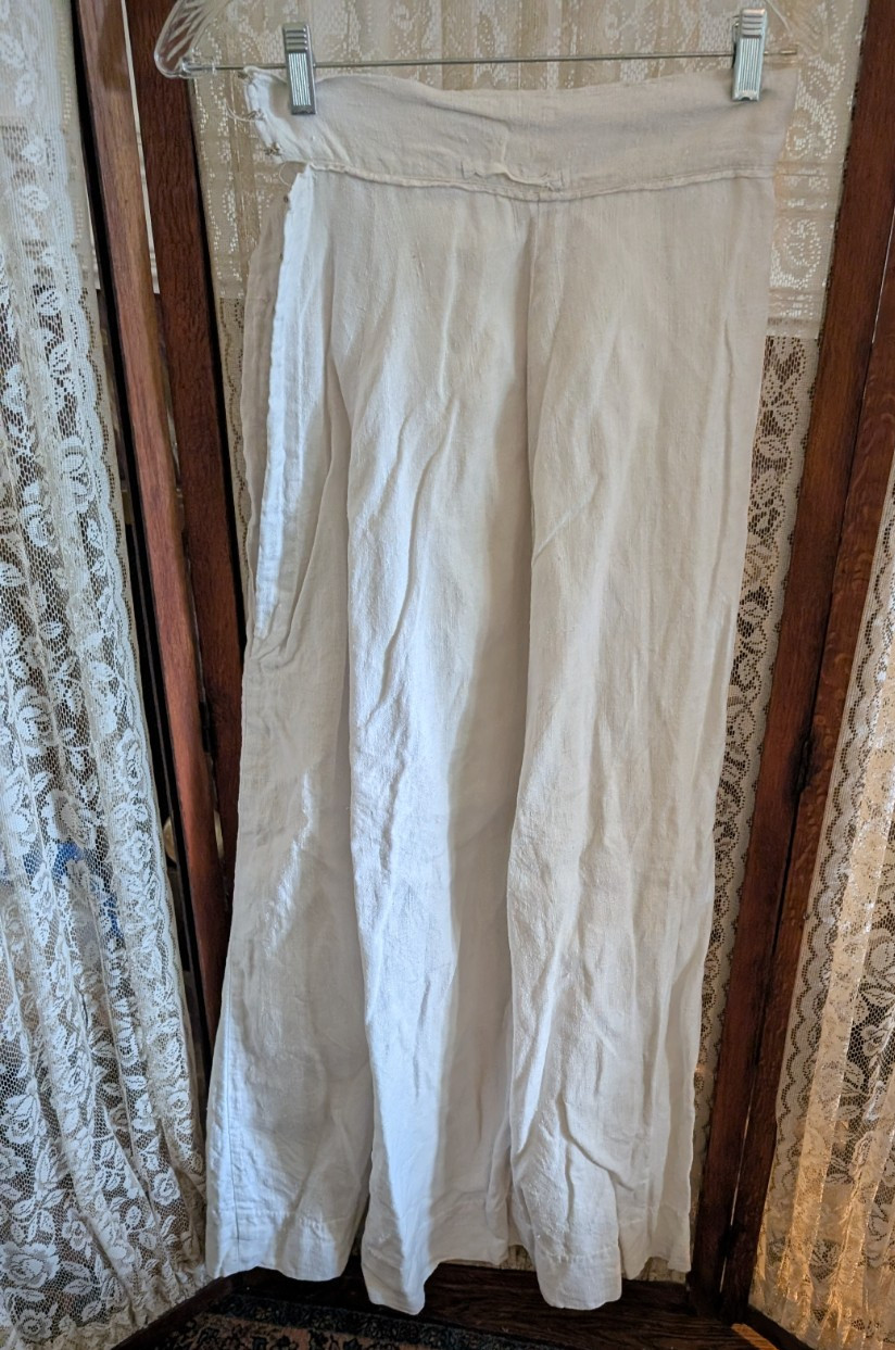 Edwardian White Cotton Walking Motoring Skirt