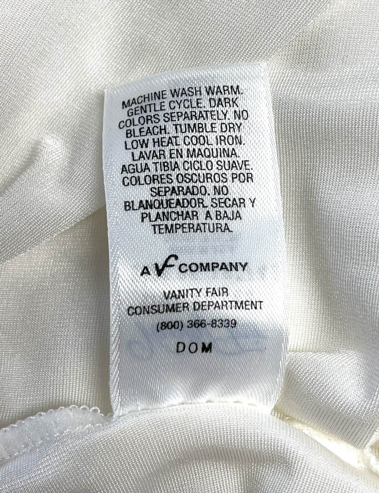Vintage Vanity Fair White/Ivory Full Slip Sz. 36 18″ Nylon & Spandex Lace Straps