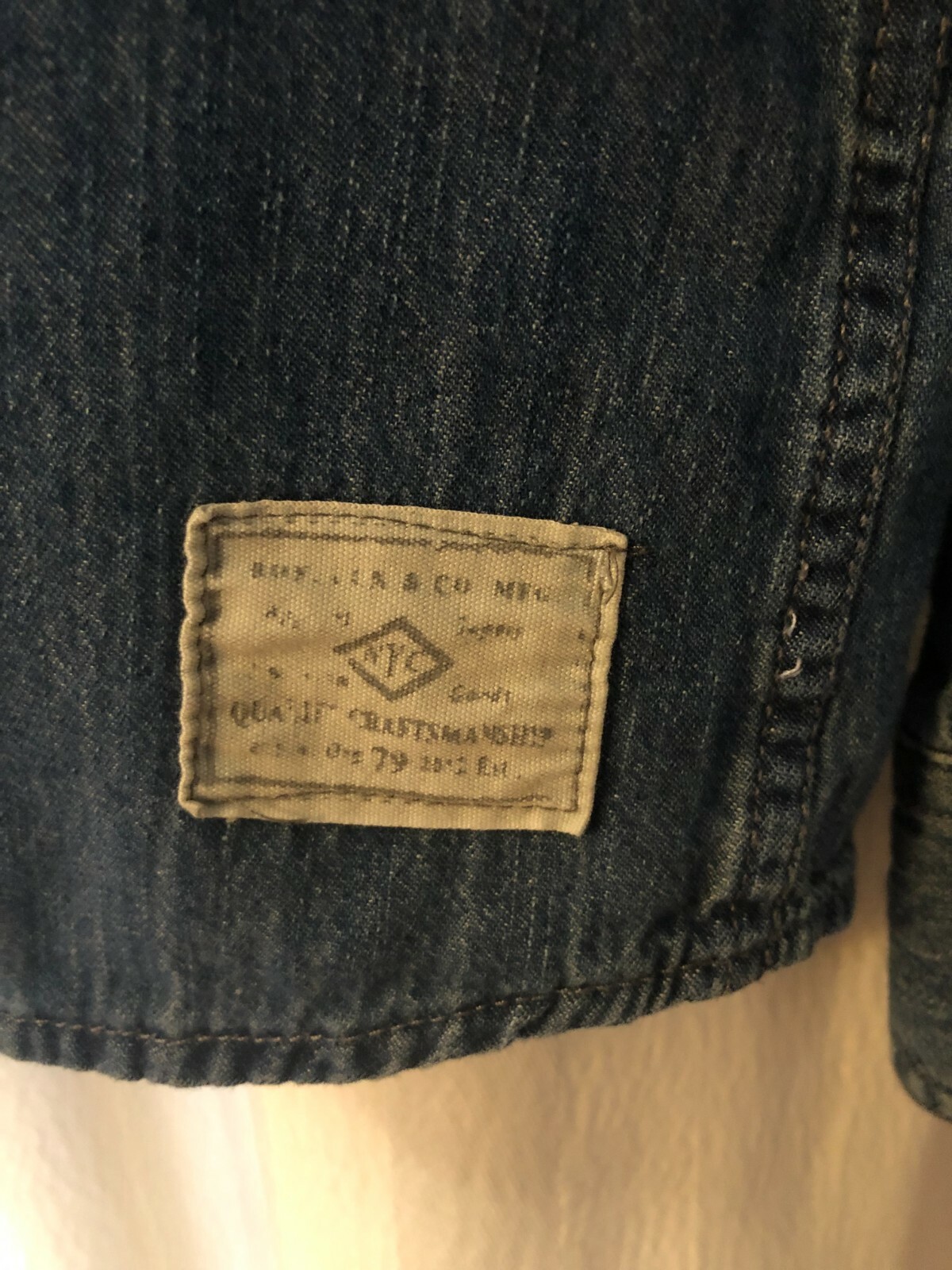 Shirt: Sears Roebuck & Co Denim button down Shirt vintage? Small but big Used