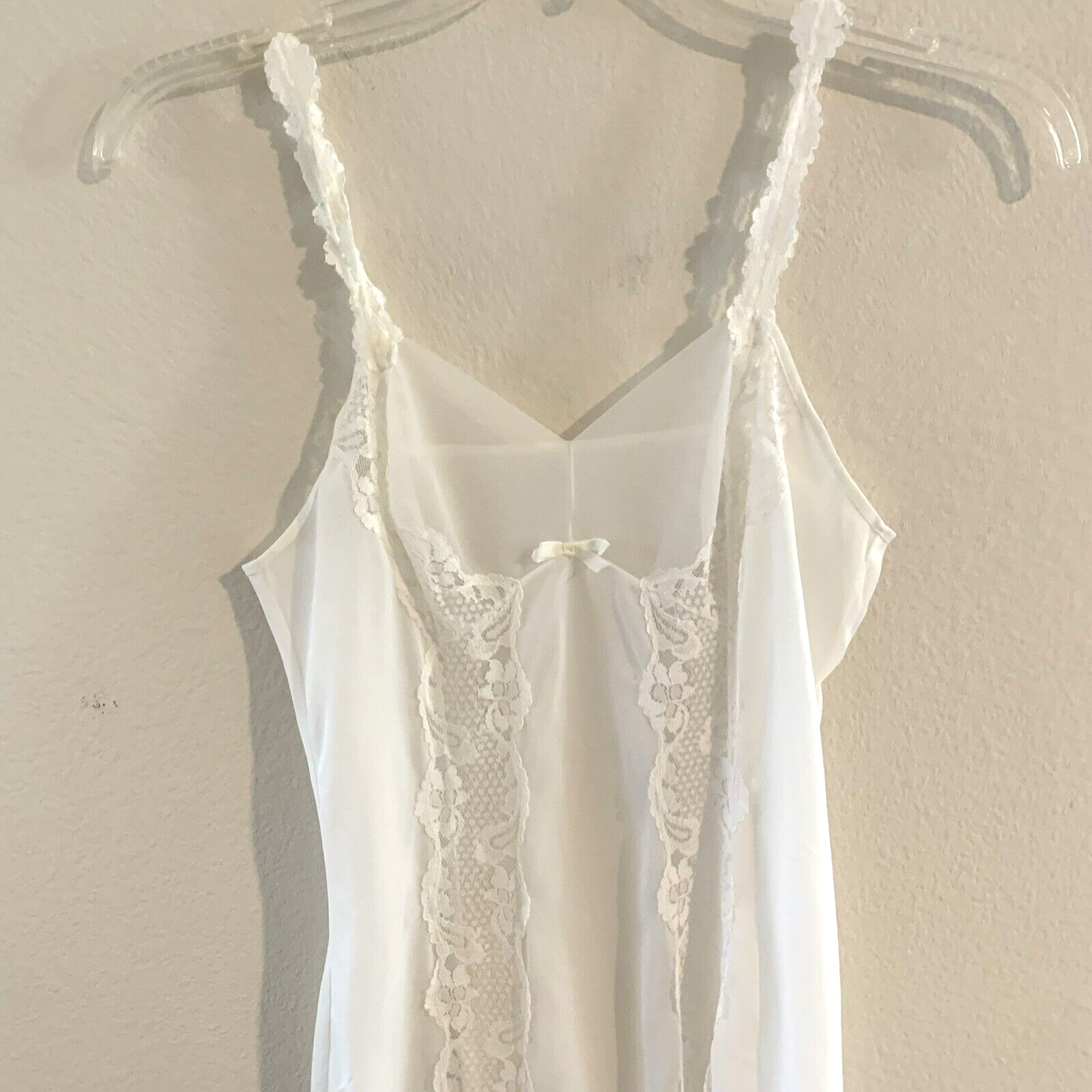 SCHIESSER Germany Slip Size 42 XS White Lace Nylon Vintage