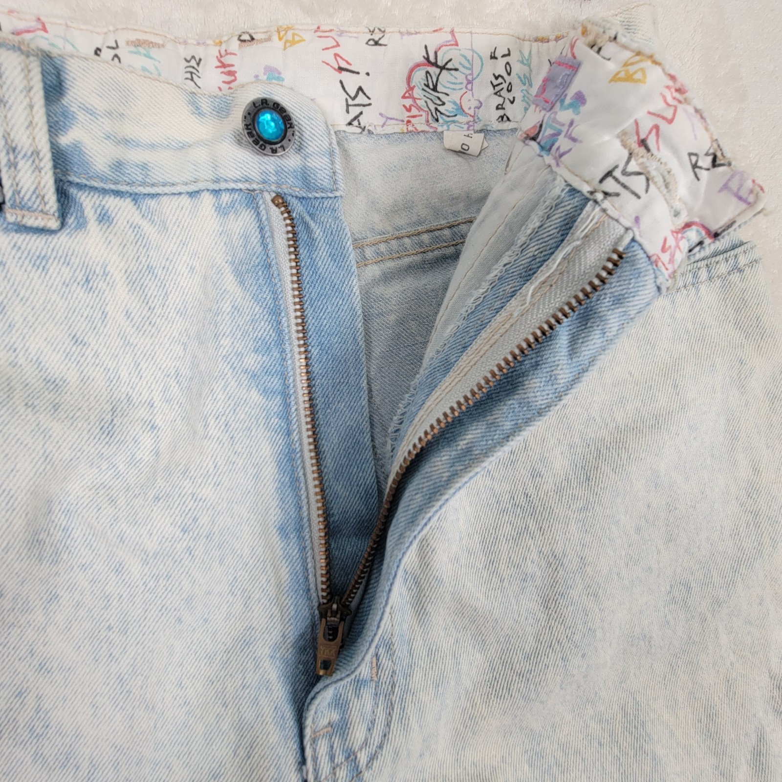 L.A. Gear Vintage Acid Washed High Waist Tapered Zip Ankle Women’s Jeans 11/28