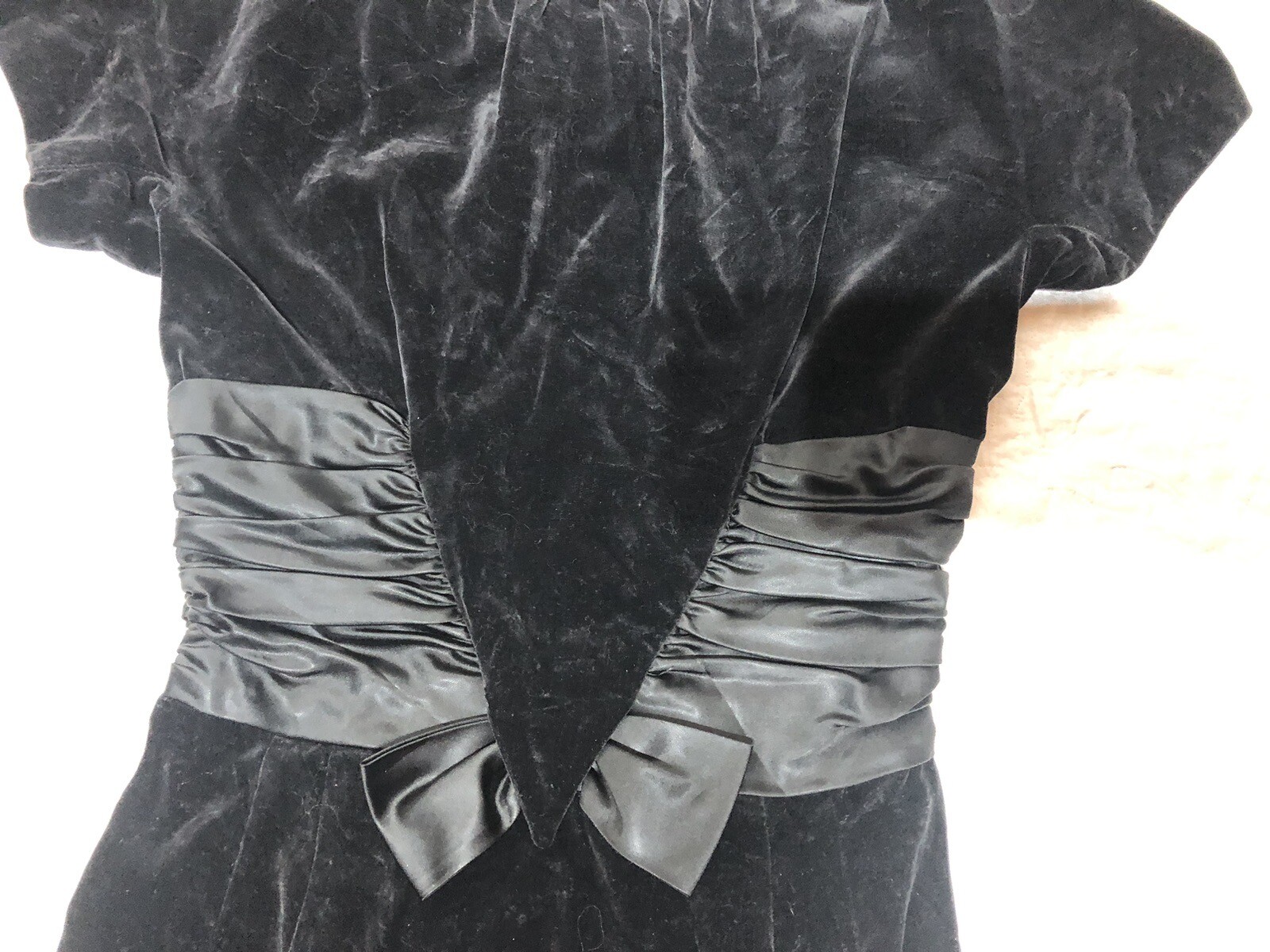 Johnathan Logan Vintage 60’s/70’s Black Velvet Ruched Waist Little Black Dress