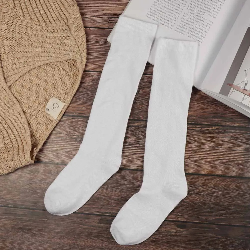 Casual Sport Solid color Student Cotton For Girl Calf Sock Women Stockings Knee