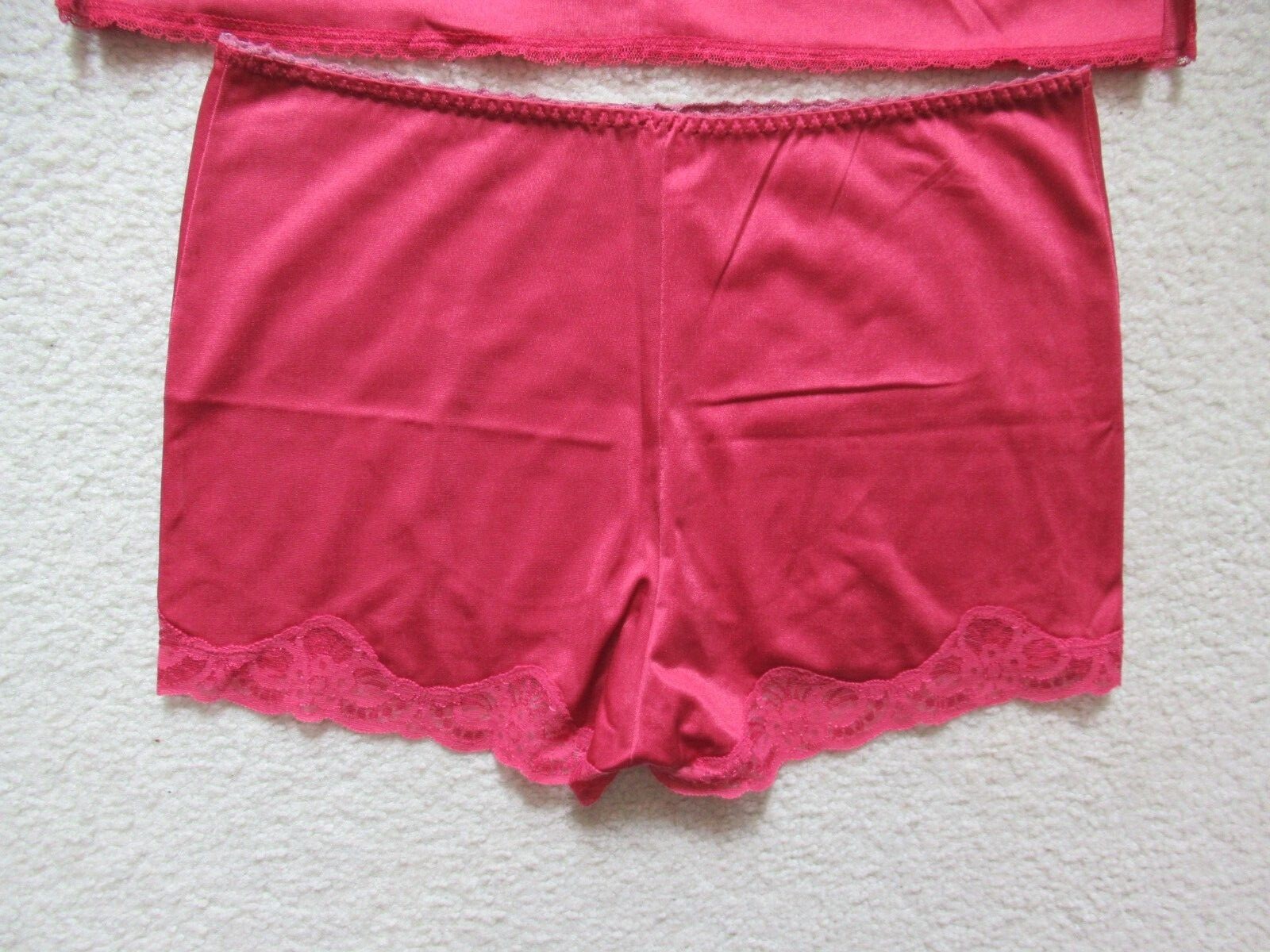 Vintage Triumph Mauve Pink Fascination Swing Lace Trim Top Shorts Lingerie Set M