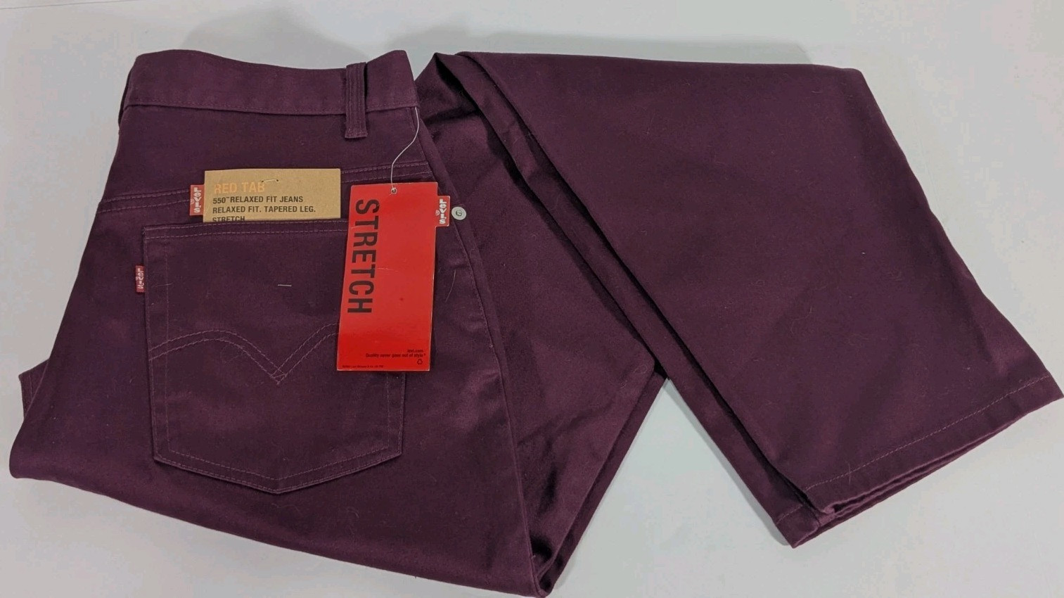 Levis 550 relaxed fit red tab jeans women size 12 merlot high rise New vtg 2001