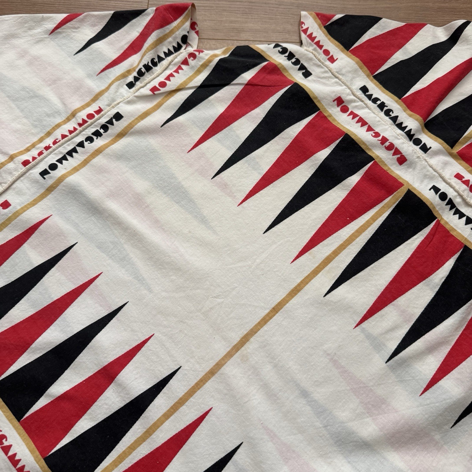 Vintage 60s Backgammon Bandana Top Poncho Style All Cotton RN# 14193 Rare