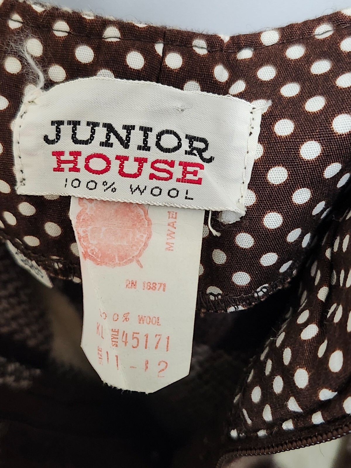 Junior House Brown 100% Wool Brown Skirt Plaid Gorgeous! Size: 11 – 12 (U129)