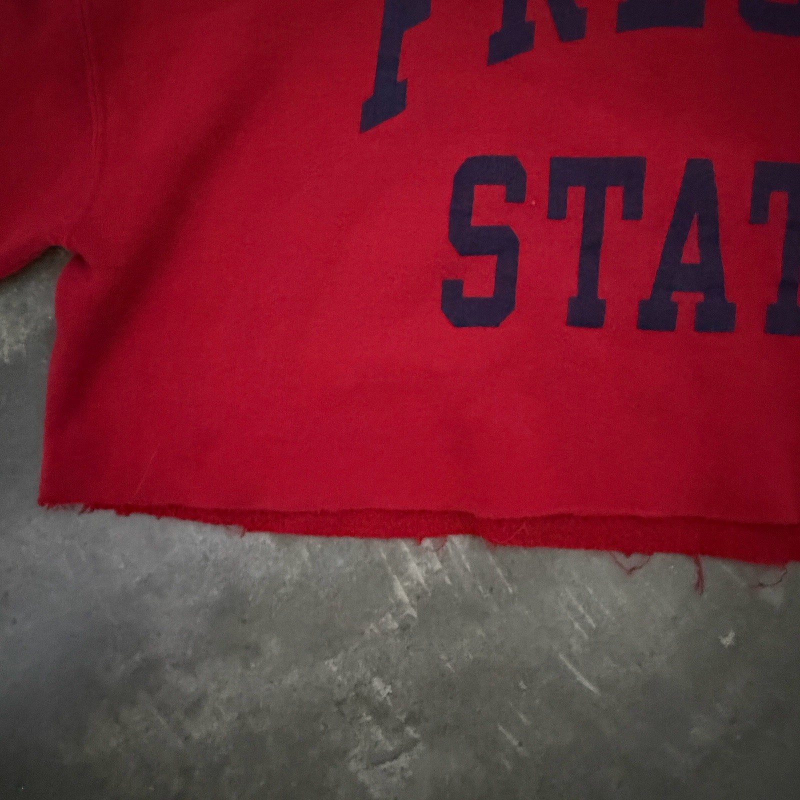 Vintage Fresno State Cropped Sweater Red Size XL Made In USA Russell Athletic