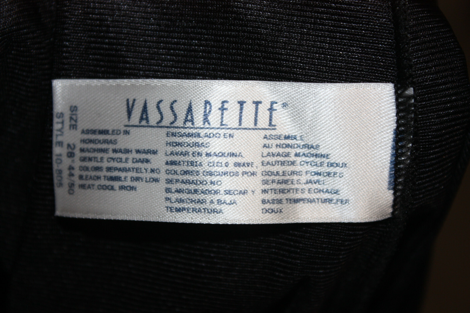 Vassarette Black Slip Gown Size 28″ 44/50 Nylon 23″ Long 10-805 Lace Bodice