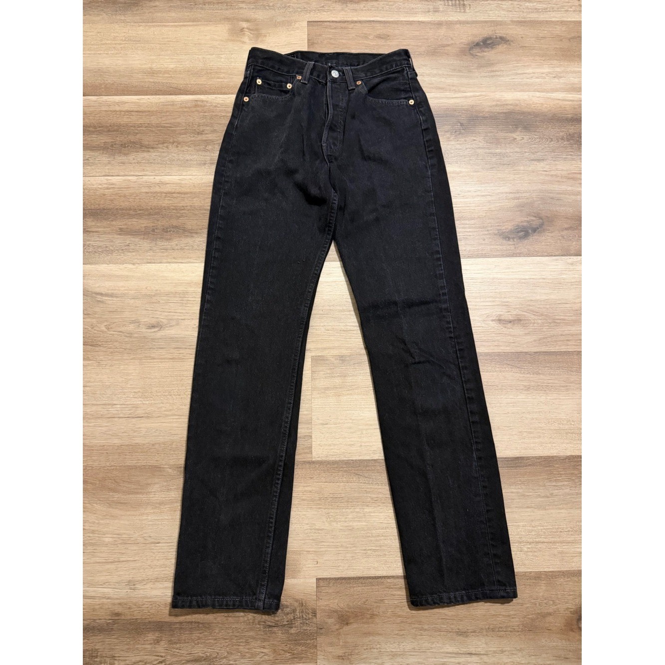 Vintage Levi’s 501 Button Fly Jeans For Women’s 28×32 Black Made in USA Denim
