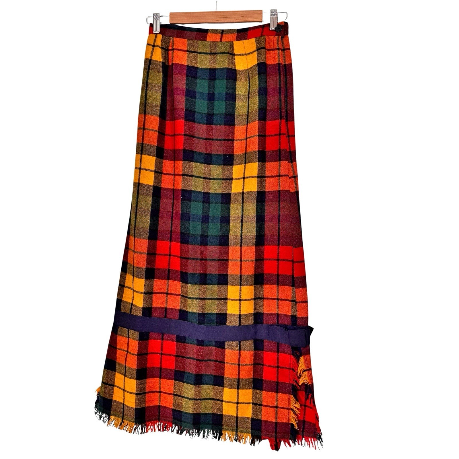 Vintage Junior House Milwaukee Maxi Skirt Size Small Multicolor Plaid A-Line