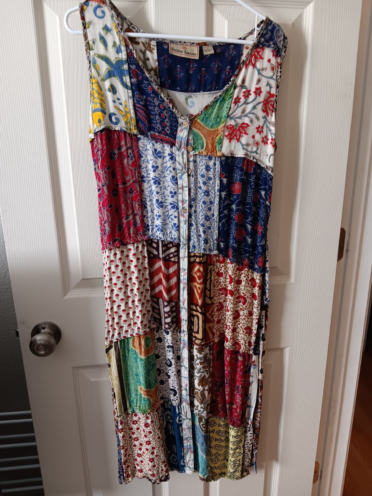 Vintage Sacred Threads brand patchwork Duster Size S, Boho look, Cottagecore