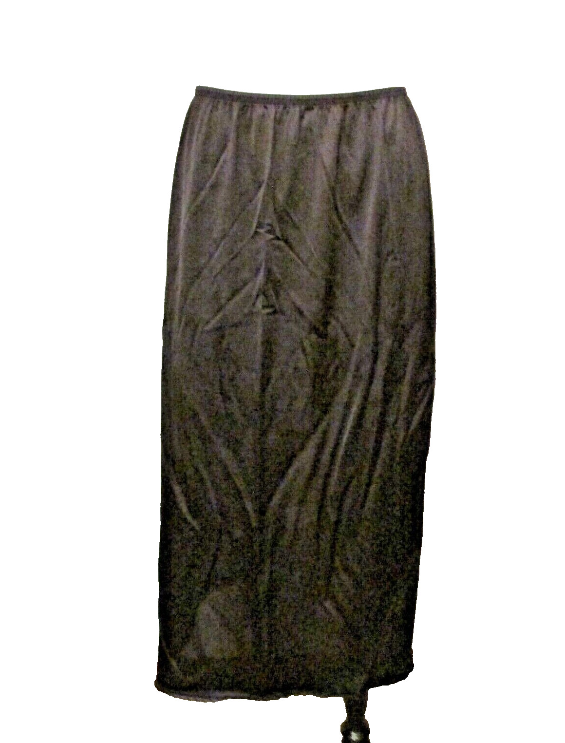 Vassarette 11-122 Black Silky Nylon Lace Trim 32″ Half Slip Petticoat M USA made