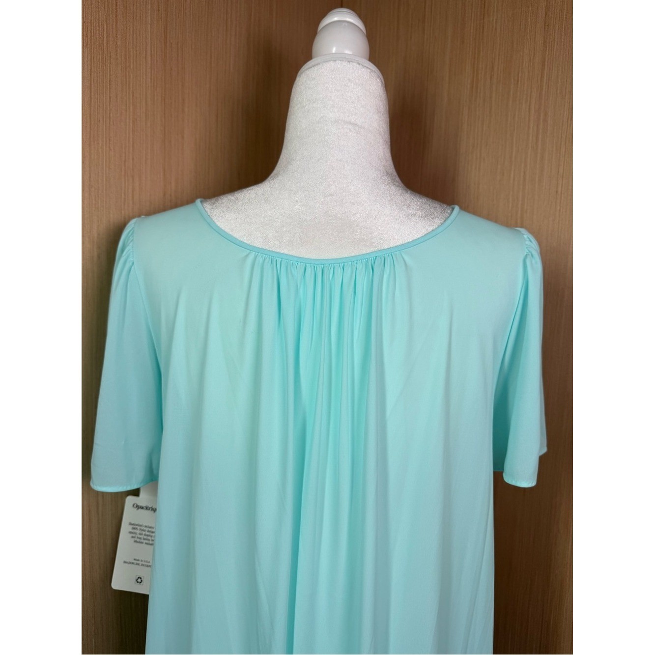 Vintage NWT Shadowline Petal Flutter Sleeve Long Nightgown – SeaFoam 33280 Med