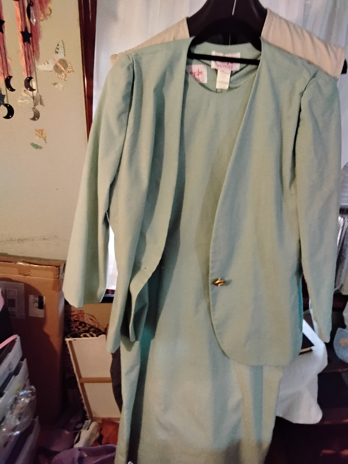 Vintage Sage Green Henry Lee Dress Suit..16p Poly And Rayon