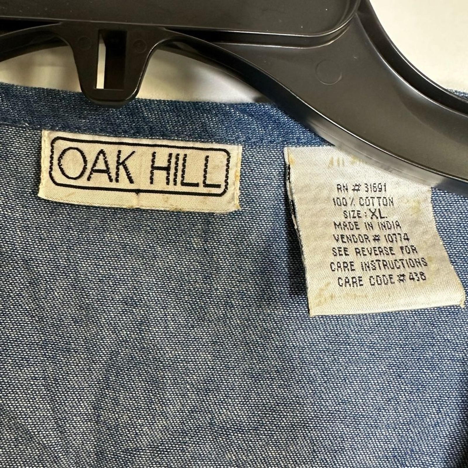 VTG Oak Hill Back To School Caged Plaid Denim Cute Buttons Teacher Vest Size XL