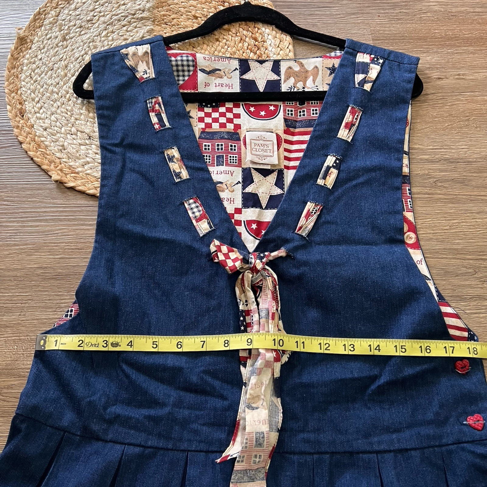 PAM’S CLOSET Vtg Patriotic Sleeveless Denim Dress