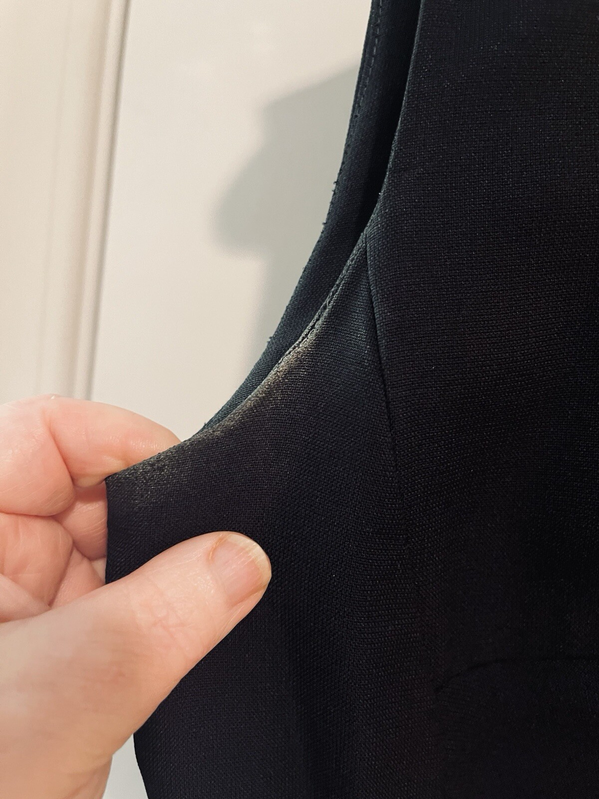 Vintage 50s Fitted Black Sheath Dress Union Tag Zip B33 W25 XS S Audrey Hepburn